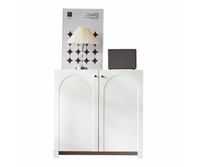 Aparador 80x40x80 cm - 2 puertas, highboard, standschrank - blanco cremoso