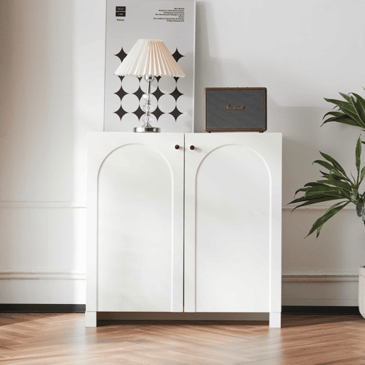 Aparador 80x40x80 cm - 2 portas, Highboard, Standschrank - Branco cremoso