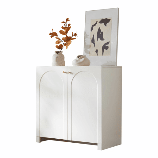 Aparador 80x40x80 cm - 2 portas, Highboard, Standschrank - Branco cremoso