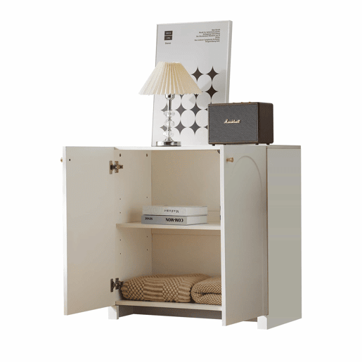 Aparador 80x40x80 cm - 2 portas, Highboard, Standschrank - Branco cremoso