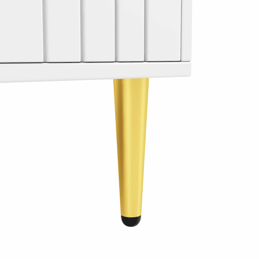 Aparador moderno - 4 portas com padrão ondulado - em MDF - Branco