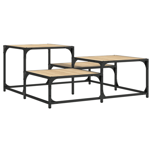 Mesa de Centro, Mesa baixa, 87,5x87,5x40cm derivados madeira carvalho sonoma