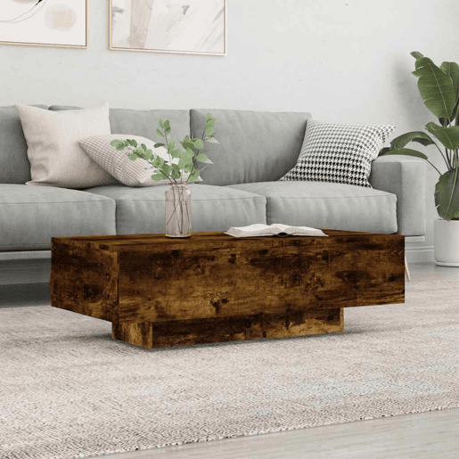 Mesa de Centro, Mesa baixa, 100x49,5x31 cm derivados madeira carvalho fumado