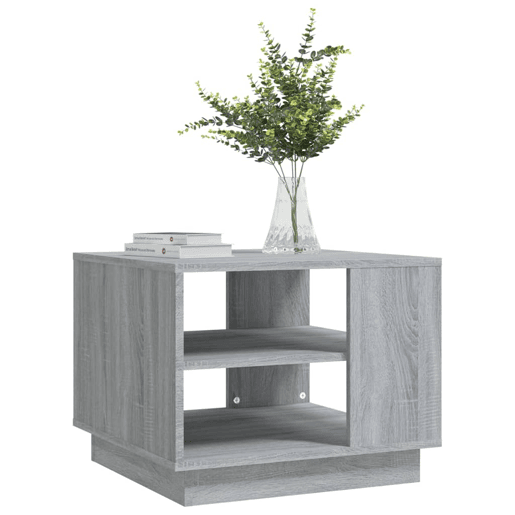 Mesa de Centro, Mesa baixa, 55x55x43 cm derivados de madeira cinza sonoma