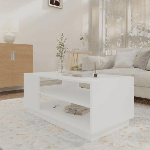 Mesa de Centro, Mesa baixa, 102x55x43 cm aglomerado branco