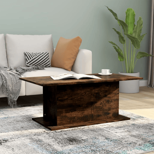 Mesa de Centro, Mesa baixa, 102x55,5x40 cm derivados madeira carvalho fumado