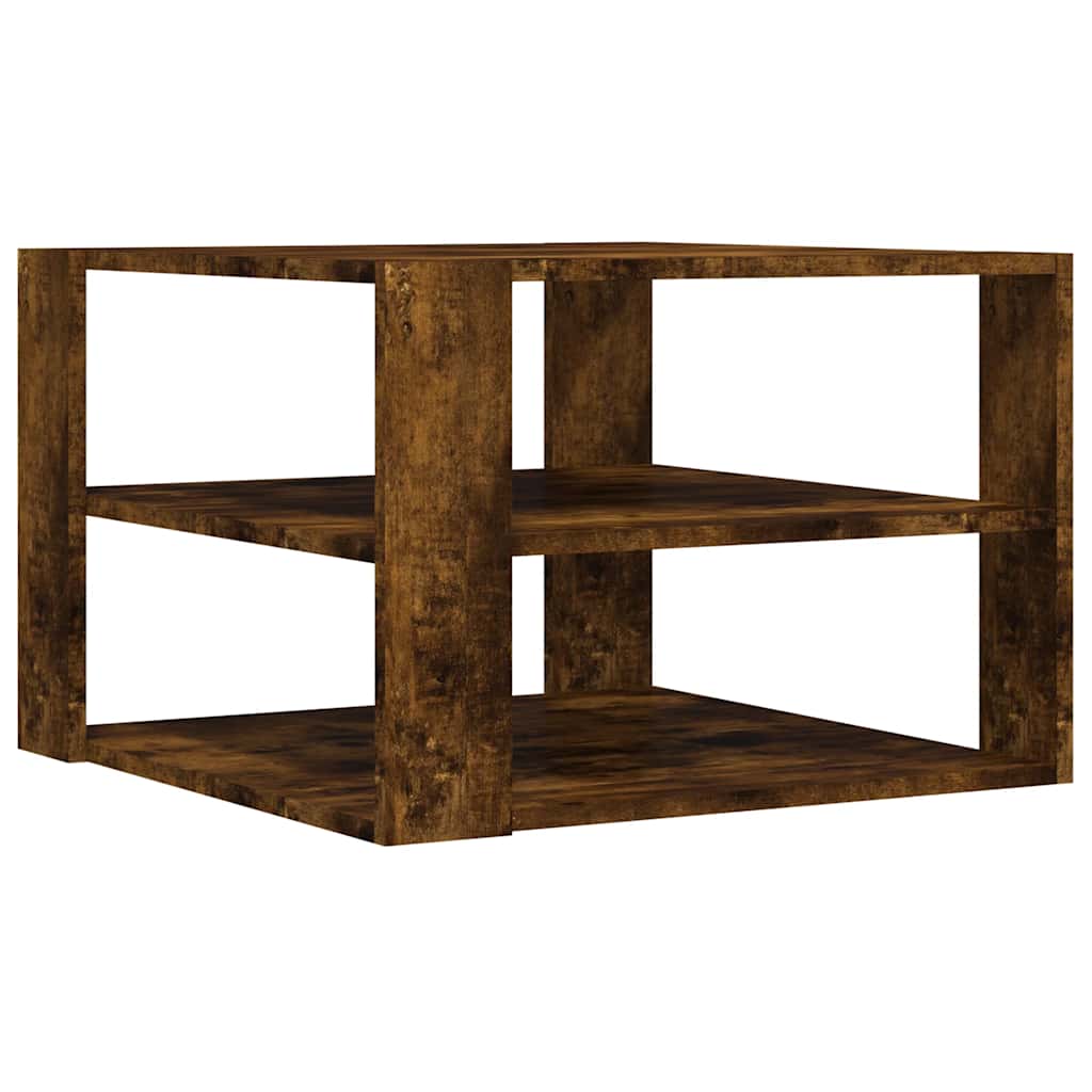 mesa de cafe - mesa de centro madera ingenieria roble ahumado 58x58x40 cm