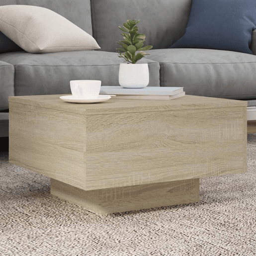 Mesa de Centro, Mesa baixa, 55x55x31 cm derivados de madeira carvalho sonoma