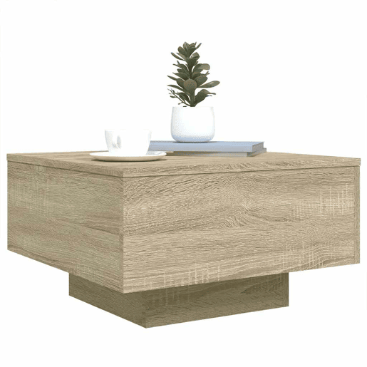 Mesa de Centro, Mesa baixa, 55x55x31 cm derivados de madeira carvalho sonoma