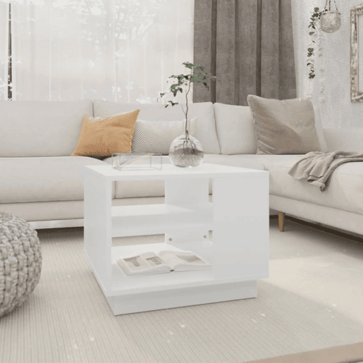 Mesa de Centro, Mesa baixa, 55x55x43 cm derivados de madeira branco