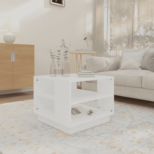 Mesa de Centro, Mesa baixa, 55x55x43 cm derivados de madeira branco
