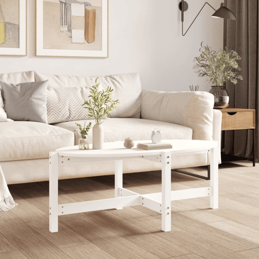 Mesa de Centro, Mesa baixa, 118x63x45 cm madeira de pinho maciça branco