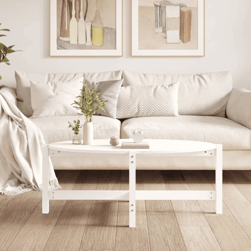 Mesa de Centro, Mesa baixa, 118x63x45 cm madeira de pinho maciça branco