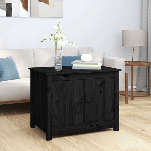 Mesa de Centro, Mesa baixa, 71x49x55 cm pinho maciço preto