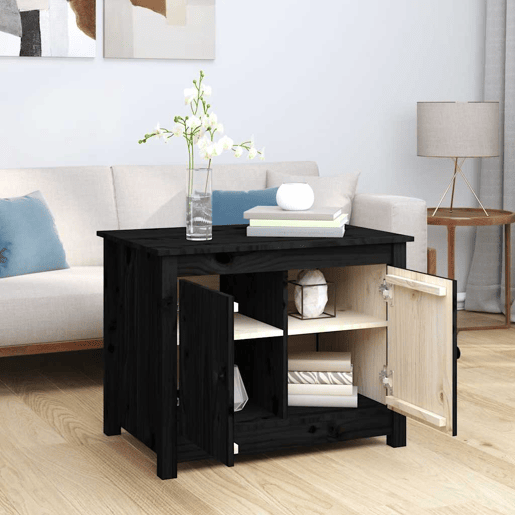 Mesa de Centro, Mesa baixa, 71x49x55 cm pinho maciço preto