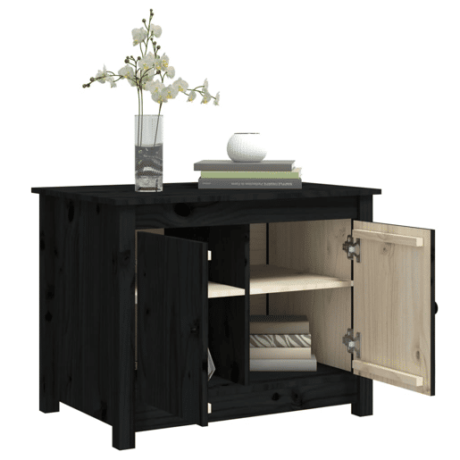 Mesa de Centro, Mesa baixa, 71x49x55 cm pinho maciço preto