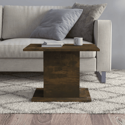 Mesa de Centro, Mesa baixa, 55,5x55,5x40cm derivados madeira carvalho fumado