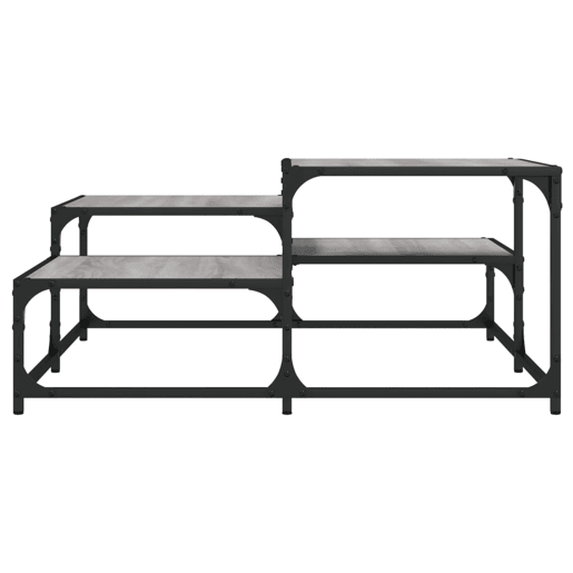 Mesa de Centro, Mesa baixa, 87,5x87,5x40cm derivados de madeira cinza sonoma