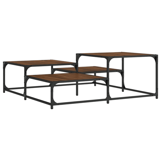 Mesa de Centro, Mesa baixa, 107x107x40cm derivados madeira carvalho castanho