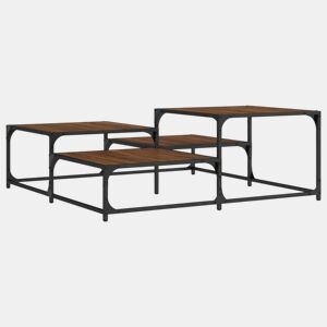 Mesa de Centro, Mesa baixa, 107x107x40cm derivados madeira carvalho castanho