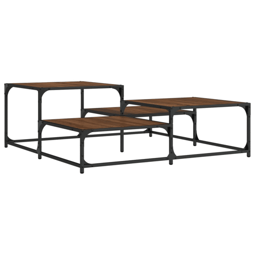 Mesa de Centro, Mesa baixa, 107x107x40cm derivados madeira carvalho castanho