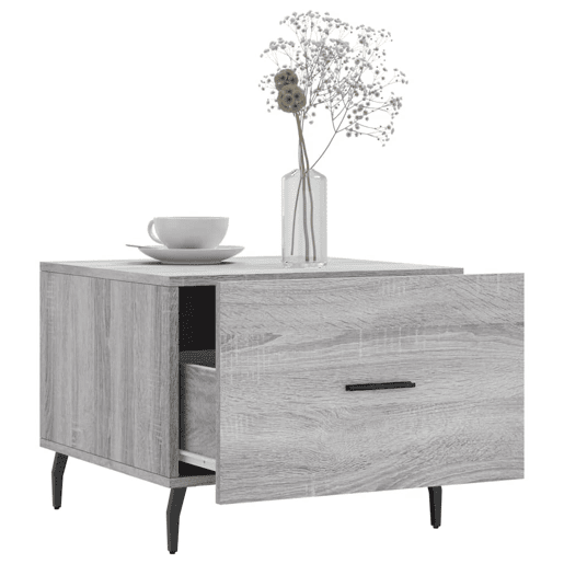 Mesa de Centro, Mesa baixa, 50x50x40 cm derivados madeira sonoma cinza