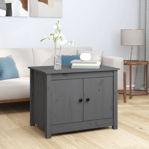 Mesa de Centro, Mesa baixa, 71x49x55 cm pinho maciço cinza