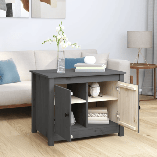 Mesa de Centro, Mesa baixa, 71x49x55 cm pinho maciço cinza