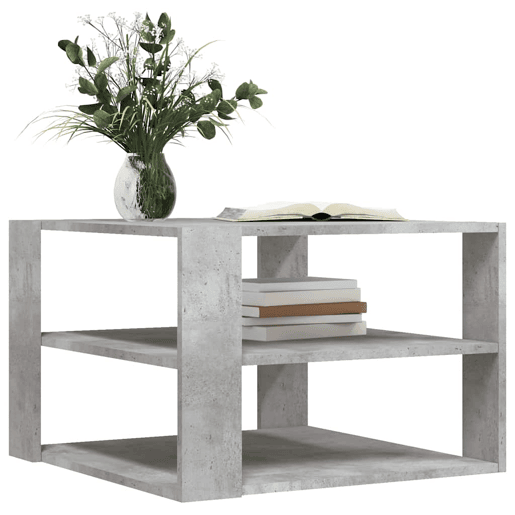 Mesa de Centro, Mesa baixa, 58x58x40 cm derivados madeira cinza-cimento