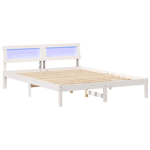 Estrutura da Cama de casal simple com cabeceira Branco 150 x 200 cm