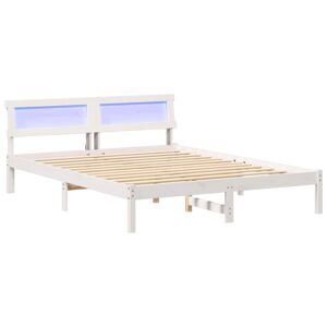 Estrutura da Cama de casal simple com cabeceira Branco 150 x 200 cm
