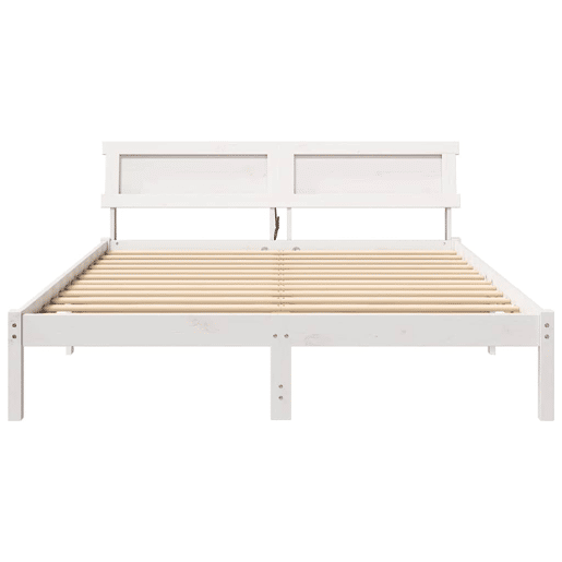 Estrutura da Cama de casal simple com cabeceira Branco 150 x 200 cm