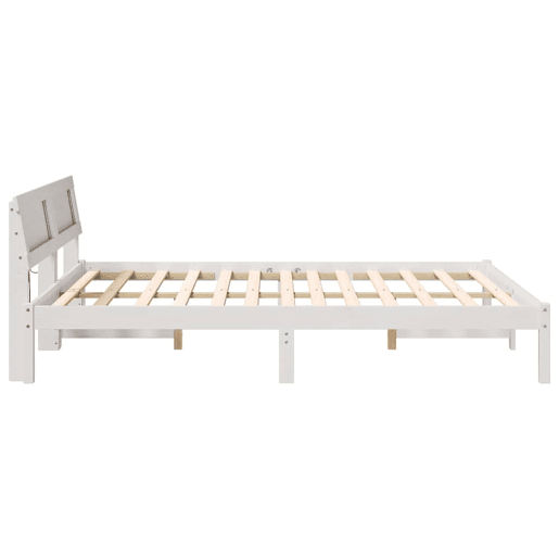 Estrutura da Cama de casal simple com cabeceira Branco 150 x 200 cm