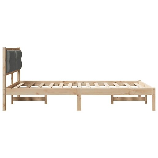 Estrutura da Cama de casal simple com cabeceira Cinza Escuro 140 x 200 cm