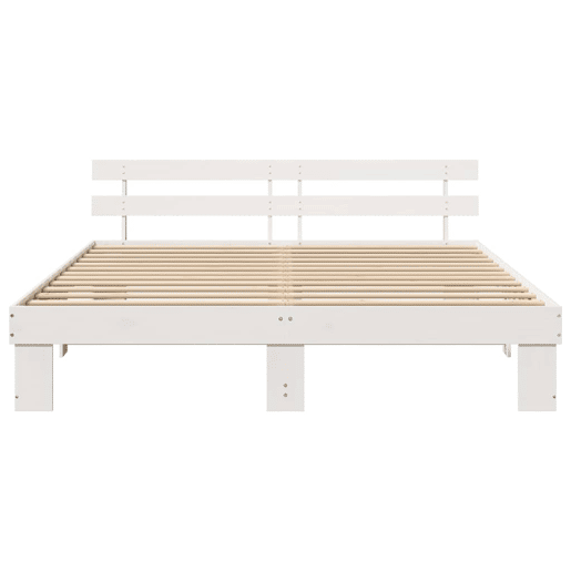 Estrutura da Cama de casal simple com cabeceira Branco 180 x 200 cm