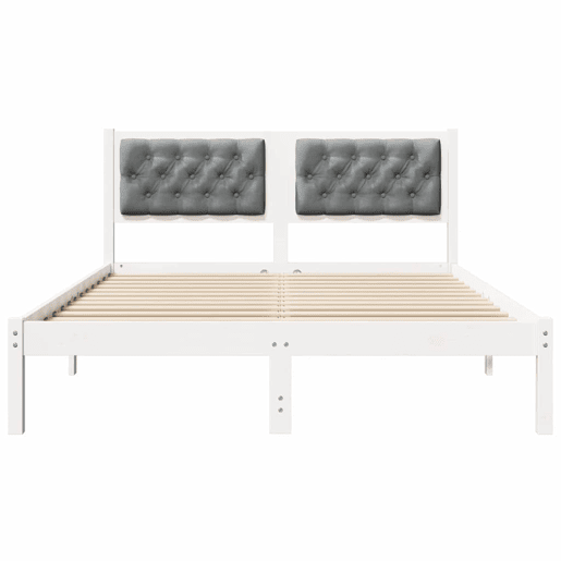 Estrutura da Cama de casal simple com cabeceira Cinzento-claro 140 x 200 cm