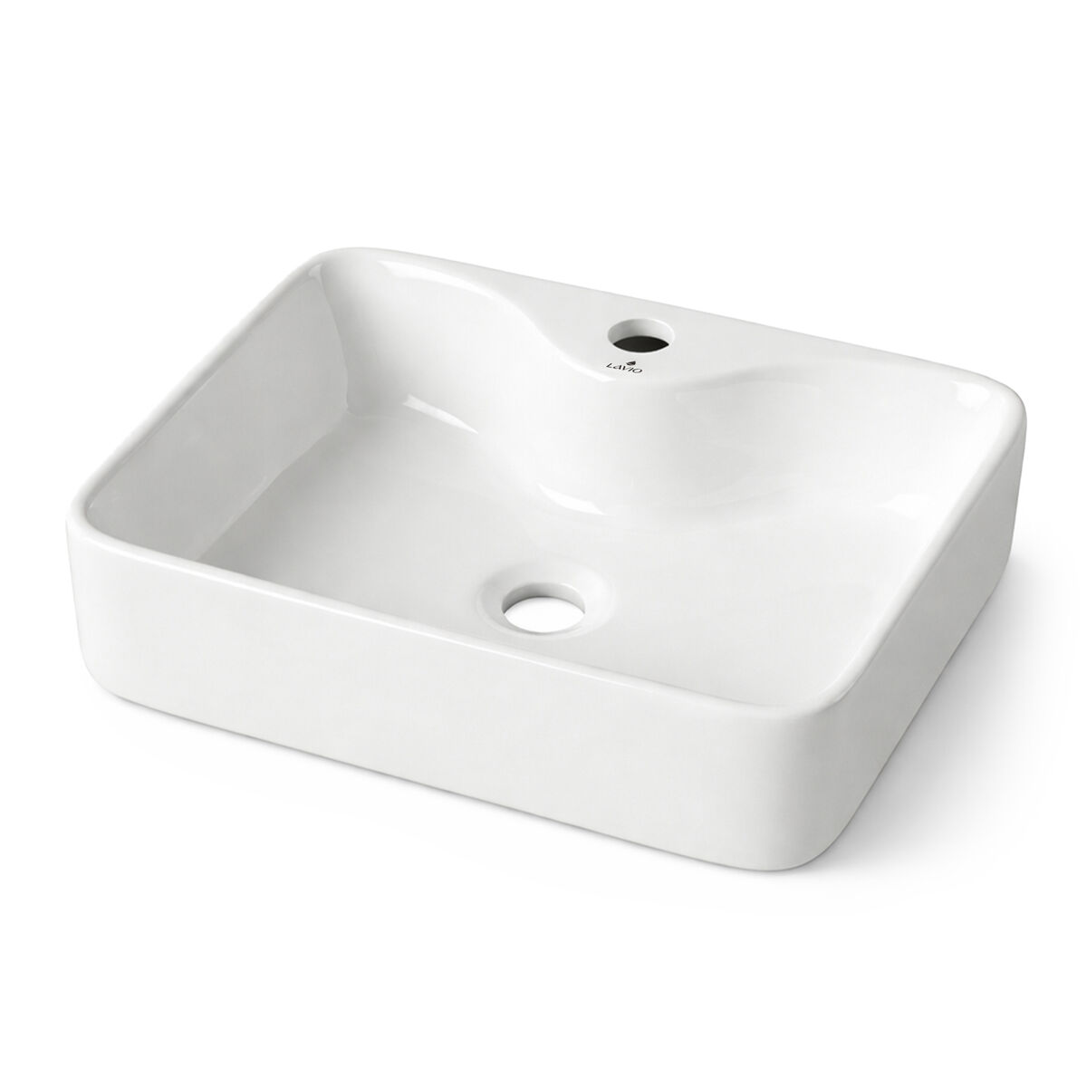 Lavabo sobre encimera rectangular cerámica