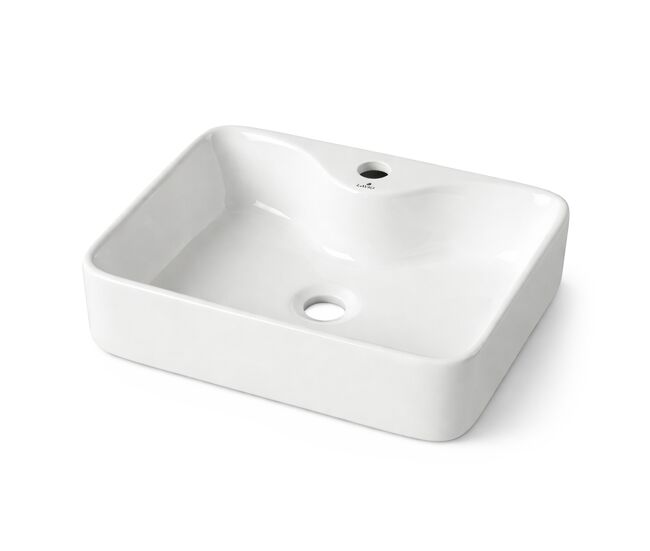 Lavabo sobre encimera rectangular cerámica