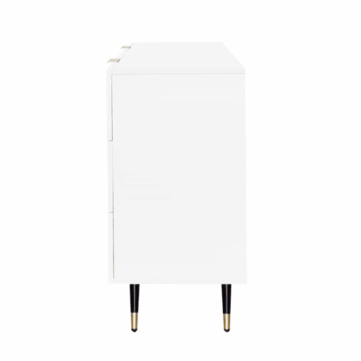 Aparador, cómoda moderna - 6 gavetas - aglomerado de partículas - Branco