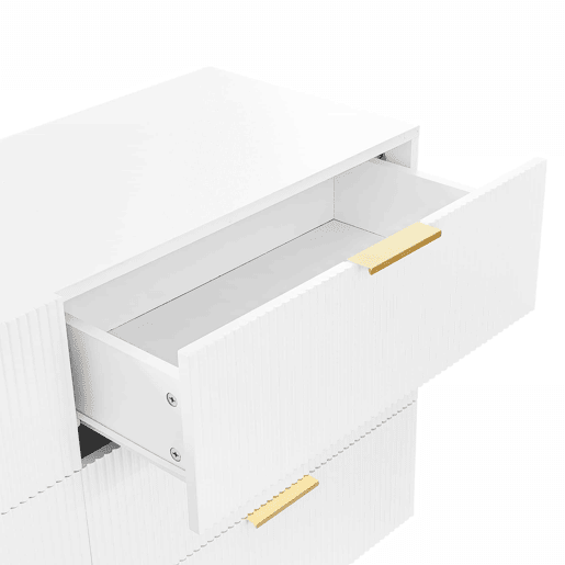 Aparador, cómoda moderna - 6 gavetas - aglomerado de partículas - Branco