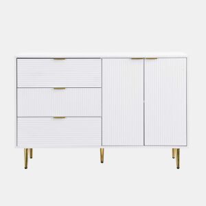 Aparador moderno - 2 portas e 3 gavetas - Branco