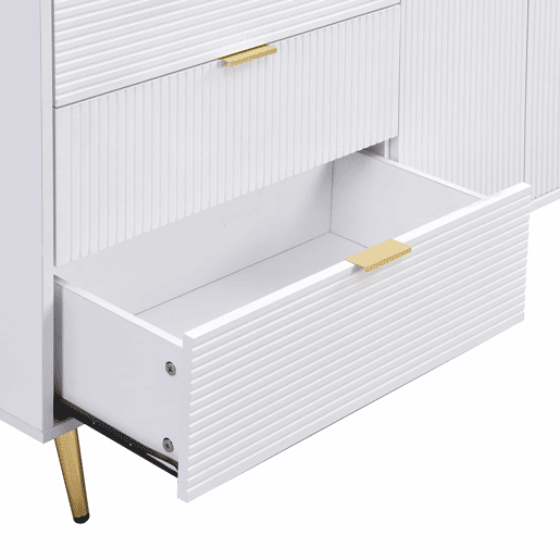 Aparador moderno - 2 portas e 3 gavetas - Branco