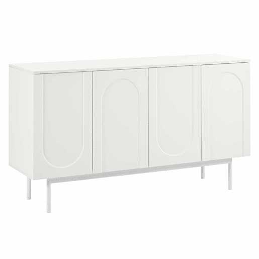Aparador moderno com 4 portas - design minimalista em arco - Branco