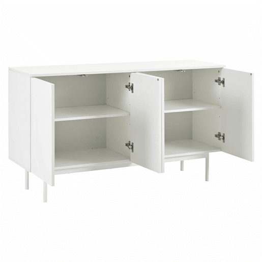 Aparador moderno com 4 portas - design minimalista em arco - Branco