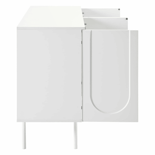 Aparador moderno com 4 portas - design minimalista em arco - Branco