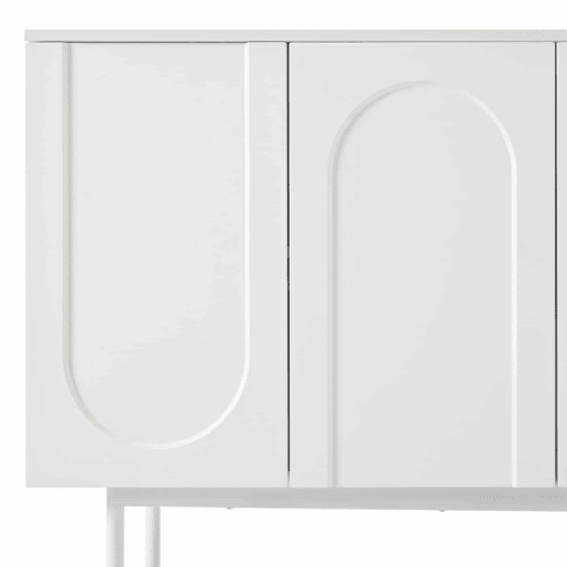 Aparador moderno com 4 portas - design minimalista em arco - Branco