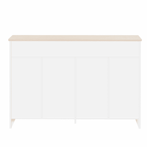 Aparador com 2 gavetas e portas de vidro - para sala de estar e sala de jantar - Branco