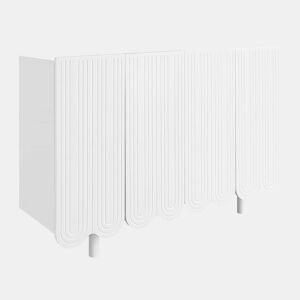 Aparador moderno - 4 portas em U com prateleiras - Branco
