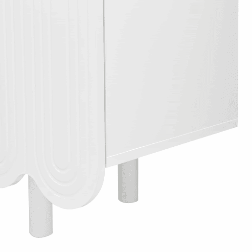 Aparador moderno - 4 portas em U com prateleiras - Branco