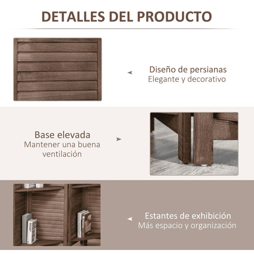 HOMCOM Biombo Dobrável de 4 Painéis em Madeira 162x170 cm com 3 Prateleiras, Estilo Persianas, Divisória para Quarto e Sala, Cor Nogueira